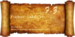Fuchsz Zalán névjegykártya